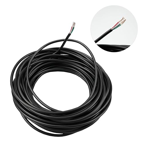 10 Metri 28AWG Nero Cavo Elettrico 4 Core Rotondo in PVC Cavo Elettrico Diametro Esterno 3 mm Cavo Elettrico Bianco per il Collegamento a Sistemi di Illuminazione a Cavo - Honorern