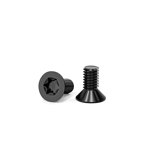 100 viti a testa svasata M3 x 6 mm, viti a testa svasata Torx, in acciaio inox 304, con testa a esagono incassato/Torx (ISR/TX) secondo la norma ISO 14581/DIN 965, per macchine, mobili (nero) - Honorern