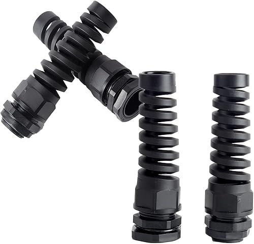 Connettore pressacavo, PG7, foro per filo di plastica, IP68, impermeabile, flessibile, a spirale, protezione per cavo di diametro 3-6 mm, 4 pezzi - Honorern