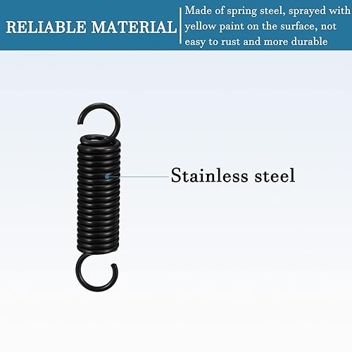 125mm Libero Lunghezza Doppio Gancio Tensione Molla x 1 Pezzo Metallo Estensione Elicoidale Molla Spirale per Industriale Macchine, [Nero] - Honorern