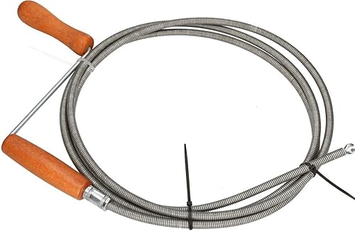 KOTARBAU albero per la pulizia dei tubi Ø 9 mm filo di acciaio zincato tutte le dimensioni canale flessibile spirale manico in legno morsetto testa manovella per tutti i deflusso, Argento - Honorern