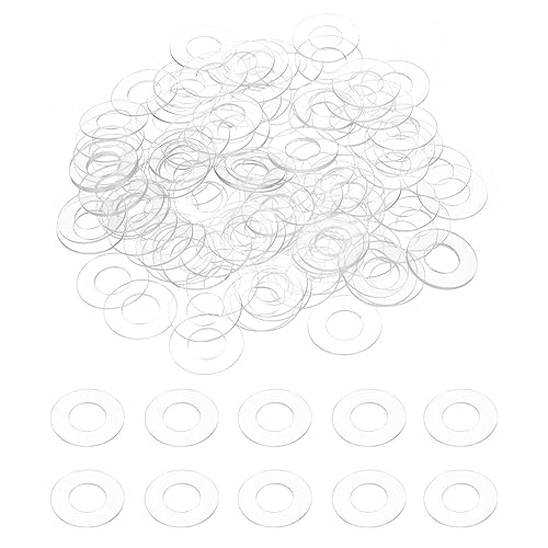 sourcing map 120 rondelle piatte M8 in PVC, diametro interno 8 mm, diametro esterno 16 mm, spessore 0,3 mm, guarnizione in foglio di plastica, guarnizione distanziatore ad anello per tubo dell'acqua, - Honorern