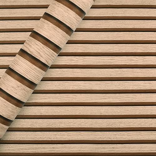 Cozlly Carta da Parati Effetto Legno, Colore Marrone, in Tessuto Non Tessuto per Camera da Letto, Soggiorno, Cucina, 9,5m x 0,53m - Honorern