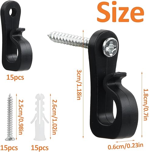 Ganci per Luci da Esterno, Resistenti Ganci Vite Esterni, Ganci per Luci di Natale con viti, Natalizie per Luci Corda Esterno, per Interni All'aperto - Honorern