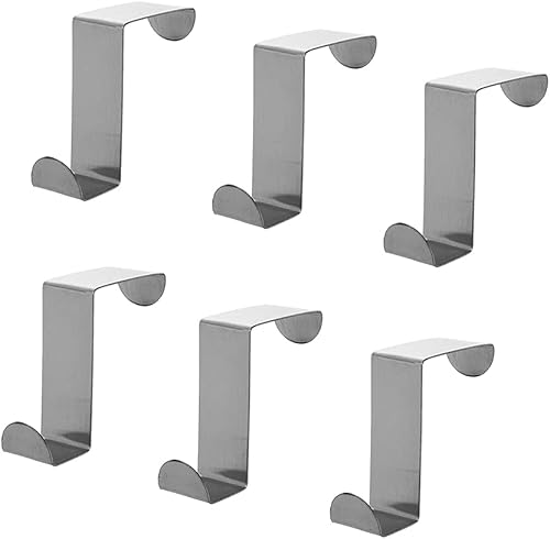 6 ganci multifunzione per porta, gancio a forma di Z, in acciaio inox, per cucina, bagno, cassetto, porta singola, armadio da cucina. - Honorern