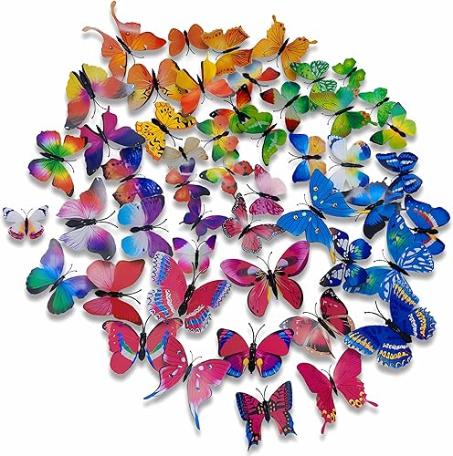 72 Pezzi Farfalle Decorative, Farfalle Decorative Da Parete, Adesivi Da Parete Decorativi, Stile Casuale, Non Fisso, Per La Decorazione Della Stanza, Festa Di Nozze, Decorazione Della Casa - Honorern