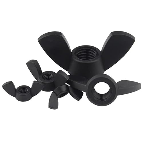 M8 Dado ad Ala in Plastica, Dadi con Alette in Nylon (Nero, 10 Pezzi) - Honorern