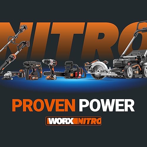 WORX Nitro WG543E.1 - Soffiatore professionale a batteria, 20 V, motore brushless 2.0, max. 209 km/h, 2 livelli di velocità, con batteria PowerShare da 4,0 Ah, caricatore e kit per grondaie GUTTERPRO - Honorern
