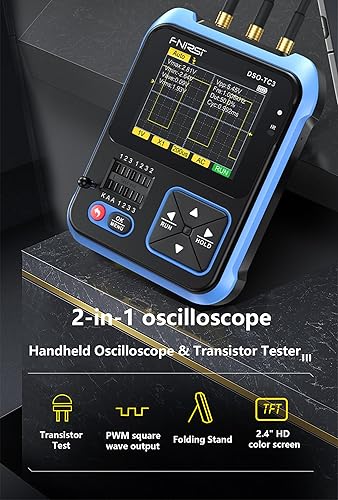 TC3 - Tester ESR per oscilloscopio Portatile 3 in 1 Display TFT da 2,4' Mini oscilloscopio Digitale da 1500 mA - Larghezza di Banda 200 KHz e frequenza di campionamento 2,5 MS/S - Honorern