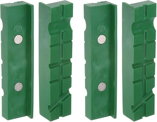 QUARKZMAN 2 Set Morsa Magnetica per Morsetti 6' Magnete con Scanalature a U Cuscinetti Mascelle Banco Gomma Morbida Coperture Protezione Multiuso per Lavorazione Legno, Verde - Honorern