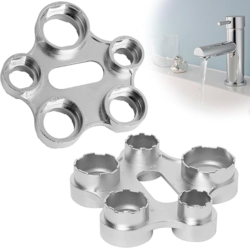 1pcs chiave rompigetto aeratore rubinetto svita filtri rubinetti universale per aeratore,10 Misure, in Lega di Zinco, Chiave di Servizio per Sostituzione Aeratori Rubinetti e Durevole Argento - Honorern