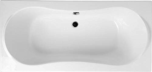 Vasca da Bagno 170x80 cm Rettangolare, Set Acrilico 3 in 1 con Supporto, Sifone, Design Classico per 2 Persone, Bianco, Polistirolo, Cromato, Vasca Freestanding, Elegante e Resistente - Honorern