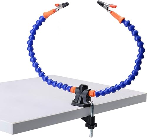 JZK Flessibile Terza Mano Aaldatura Mani flessibili strumento della stazione di saldatura, due bracci flessibili con clip girevoli + antiscivolo base in alluminio - Honorern