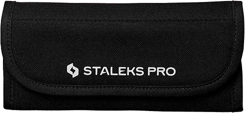 STALEKS PRO Borsa per attrezzi professionale in tessuto resistente, 10 scomparti e chiusura in velcro. Portautensili per pinzette, pennelli o manicure. CS-14, Nero , Moderno - Honorern