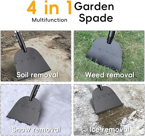 Lelezia Scharre paraurti con manico da 110 cm, pala multifunzione da giardino, shovel, vanga, grande spessore d'urto, per la pulizia della strada, diserbo, muschio - Honorern