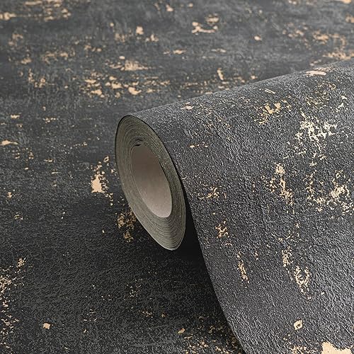 Carta Da Parati Vintage Blooming Carta da parati tessuto non tessuto 10.05 m x 0.53 m Nero Oro Prodotto in Germania da A.S. Création 230782 2307-82 - Honorern