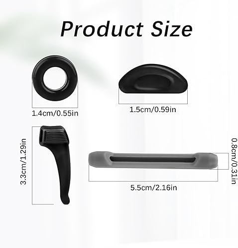 26 Paia Ferma Occhiali, Naselli Antiscivolo per Occhiali, Gommini Antiscivolo, Gancio Ear Grips con Gancio, Supporto per Orecchio per Orecchie, Naselli, Manicotto, per Occhiali da Sole e da Lettura - Honorern
