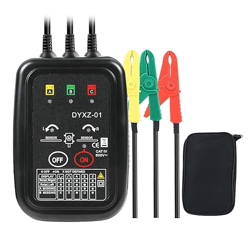 Senso Ciclico Fasi Tester Cercafase Senza Contatto Rotazione Fasi di Fase AC 70V~600V, Rilevamento Sequenza Fasi, Rilevamento Mancanza Fase, Rilevamento Rotazione Motore - Honorern