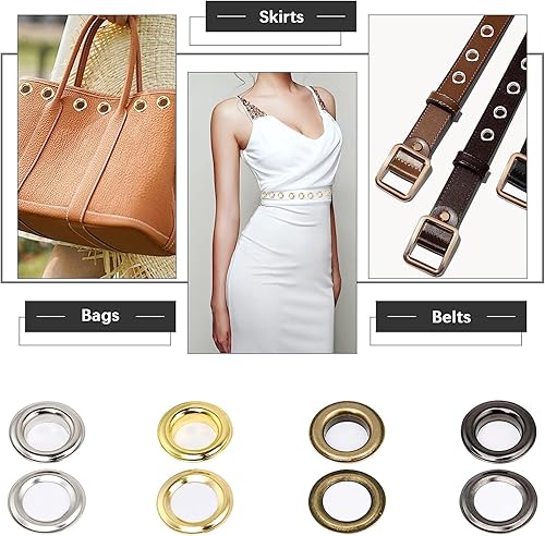 400pcs Occhiello Strumento Kit Grommet Metallo Strumento Installazione Dell'Occhiello Occhielli Grommet Rondelle Occhielli Metallici per Teloni Occhielli in Metallo Grommet Rondelle - Honorern