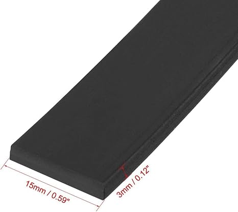 TOP-VIGOR Guarnizione rettangolare in gomma resistente per acqua, olio, finestra, porta, 40 mm (larghezza) x 5 mm (spessore) x 1 m (lunghezza) - Honorern