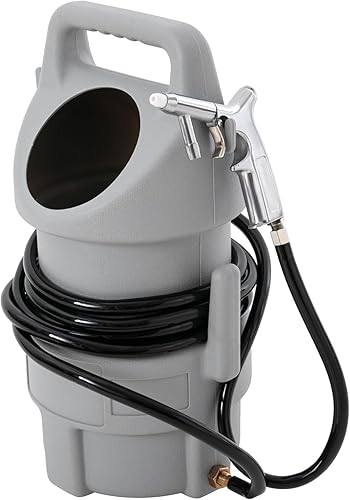 Sabbiatrice 50 LBS Sabbiatura Secchio Capacità Sabbiatrice mobile Grigio Sabbiatrice portatile Adatto per la sabbiatura e l'infiammazione di impianti di produzione macchine e attrezzature - Honorern