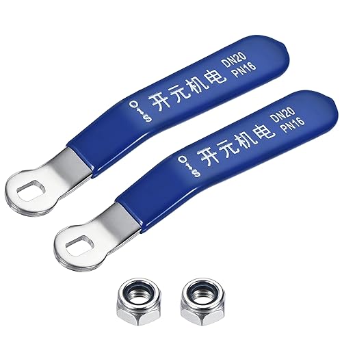 YOKIVE 2pz Maniglia a Leva, Ferro Cromato Sostituzione Quarto Giro con Impugnature in Vinile Plastico DN20 | Ottimo per Valvola a Sfera (Blu) - Honorern