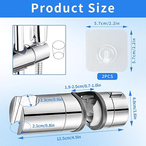Porta Doccino, Supporto Doccia Saliscendi, Universale Supporto Doccia Regolabile, Porta Soffione Doccia, Supporto Soffione Doccia 19mm, Ricambio Staffa Supporto Doccia per Barra Scorrevole Saliscendi - Honorern