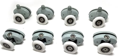 Set di 8 rulli per porta della doccia con guide e ruote da 25 mm di diametro, CY-301AB-3 - Honorern