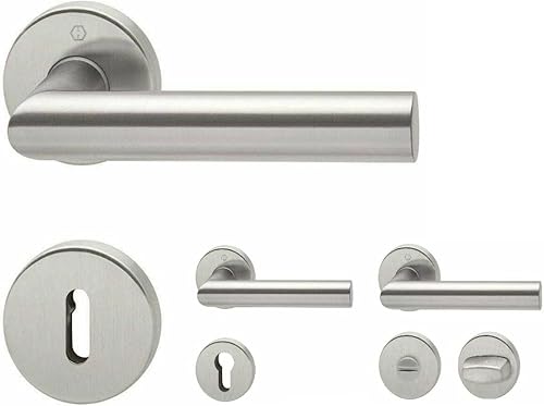 Hoppe drueckergrt. Amsterdam, con Rosetta BBT. Gel., 8 mm, Diametro 40 mm, Acciaio Inossidabile e1400z/42kv/42kvs, Veloce di Collegamento, 1 Pezzi, 3289719 - Honorern