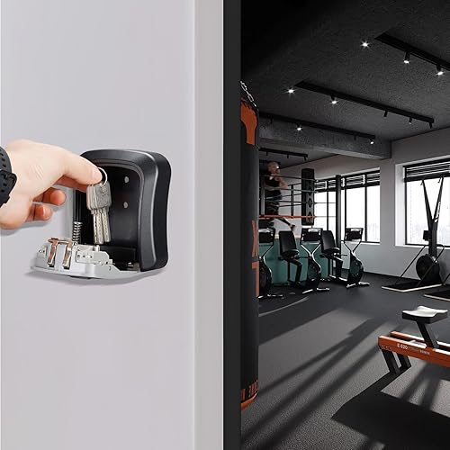 Key Lock Box 4 Digit Combination Safe, Wall Mounted Key Holder, Resettable Code Lock, Outdoor Security Box, Garage Key Storage, Garden Key Hider, Indoor Lock Box, Combination Key Safe - Honorern