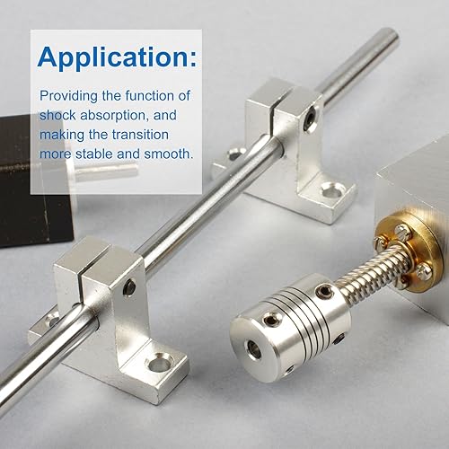 DMiotech 2pz 5mm Interno Diametro H12xD10 Flangia Accoppiamento Connettore Rigido Guida Albero Supporto Accoppiatore Albero Accoppiamento con Viti per Fai-da-Te RC Modello Motori Argento - Honorern