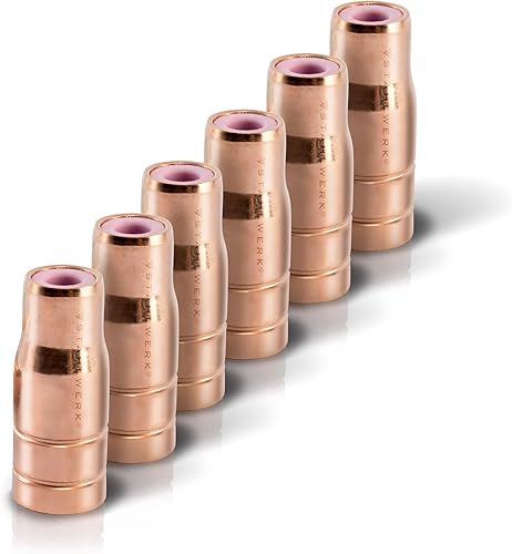 STAHLWERK Ugello originale per filo animato Ugello per gas per saldatura MIG MAG adatto per torce AK15/MB15 fino a 200A FLUX saldatura senza gas Accessori per saldatura SET di 6 - Honorern