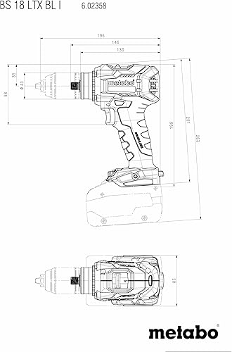 metabo Trapano avvitatore a batteria Metabo BS 18 LTX BL I 602358850 18 V senza batteria - Honorern