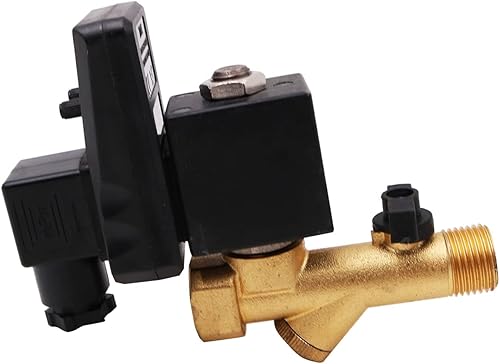 Valvola di Scarico Temporizzato 1/2' Elettrovalvola 220V Normalmente Chiusa per Gestione Condensa Compressore Aria - Honorern
