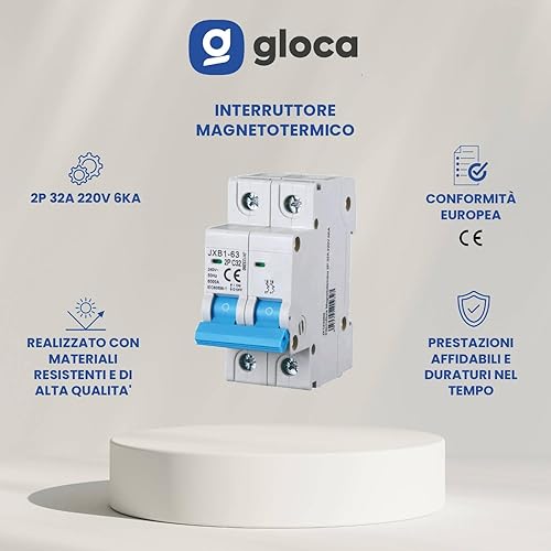 Set 3 Interruttori Magnetotermici Automatici 2P 32A 220V 6KA 2 Moduli DIN C32 - Honorern