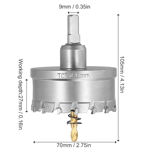 Fresa a Tazza per Metallo,Seghe a Tazza in Carburo,TCT Hole Saw Set,Heavy Duty Hole Cutter,Taglierina per Fori in Carburo Tungsteno con Punta da Trapano Pilota per Ferro Acciaio Inox Alluminio (32mm) - Honorern