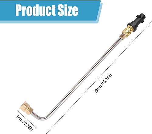 Asta di prolunga per idropulitrice, in acciaio inox, per Karcher K2 K3 K4 K5 K6 K7, strumento di pulizia per rondella auto, con 5 ugelli spray (30 gradi) - Honorern