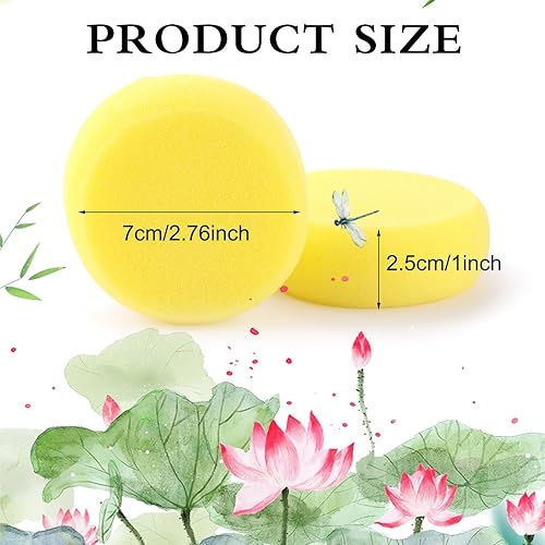 12 Pcs spugna per pittura rotonda, giallo artigianato artista spugne argilla Watercolors spugna per la pittura del viso artigianato artistico ceramica argilla pulizia ceramica parete - Honorern