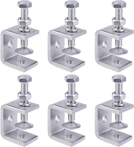 Set di morsetti a C, 6 morsetti a C, in acciaio inox 304, resistente a C, con ampie aperture per ganasce, lavorazione del legno, morsetto per la lavorazione del legno, saldatura, carpenteria - Honorern