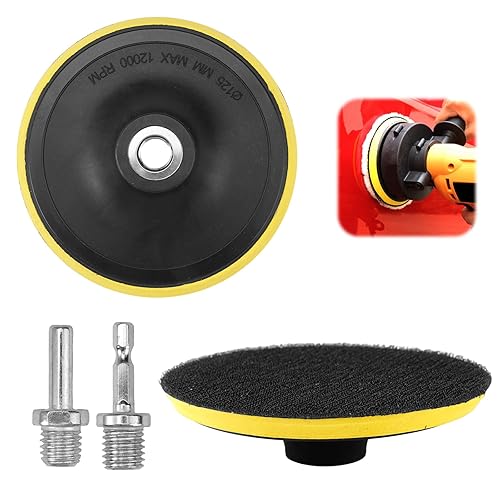 2 Pezzi 5in/125mm Platorello per Smerigliatrice, Platorello Velcrato con Filettatura M14, Plastica Ad Alta Viscosità Platorello per Trapano per la Lucidatura di Metallo/Automobili/Lavoro Del Legno - Honorern