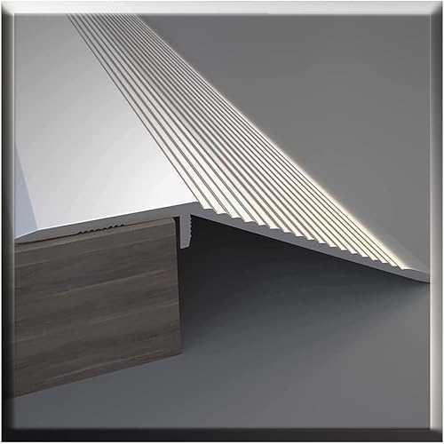 Striscia di Transizione del Pavimento Irregolare, Striscia Divisoria Pavimento, Dislivello 6-20mm Striscia di Rivestimento in Alluminio Modanatura A T (Color : L 90cm (3ft), Size : H 20mm (3/4 - Honorern
