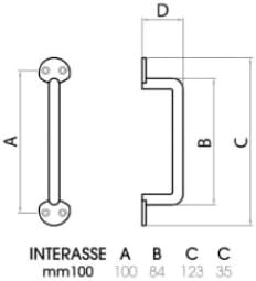 Maniglia maniglione Ponte mm.140 per porte e portoni in legno ottone lucido verniciato manopola universale - Honorern