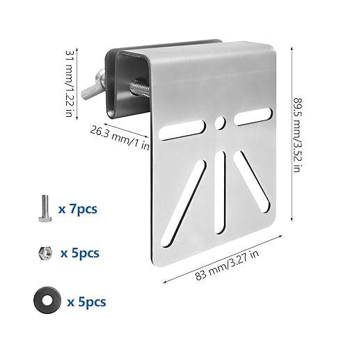 Staffa Telecamera Esterna, Con Viti Antiruggine, Installazione Senza Foratura, Staffe in Acciaio Inox per Grondaie, Robusta e Durevole, per Telecamera di Sicurezza Solare Cam S340 (Argento) - Honorern