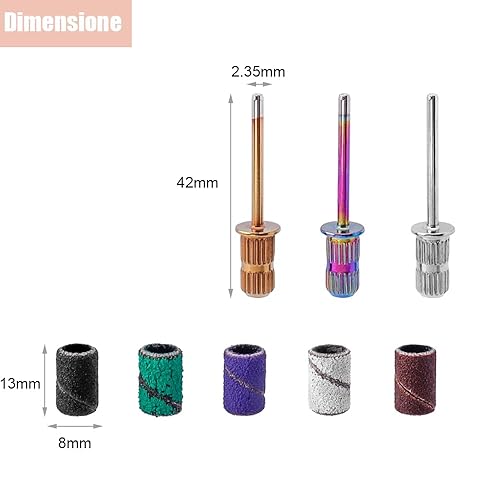 Bestgle 250 Pezzi Levigatura Cilindri Abrasivi Nastri Abrasivi, Nastri Abrasivi Manicure, Levigatura Bande, Levigatura Cilindri Abrasivi Ideale, Set di Sabbia a Grana Fine 80# 120# 180# 240# - Honorern