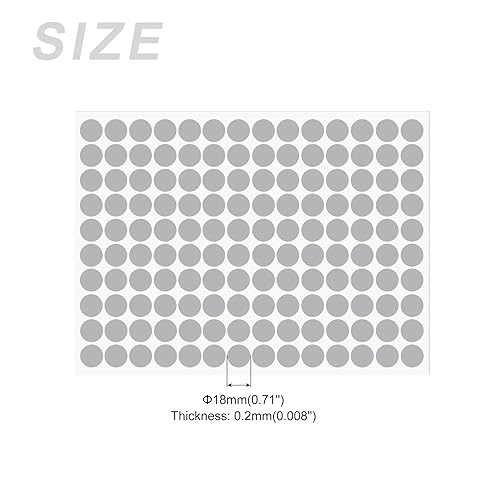 Copri Foro a Vite Adesivi (12mm di Diametro) 140 Pezzi in 1 Foglio, Tappo Sigillante in PVC Impermeabile - per Armadietto Armadio Mobili, Grigio - Honorern