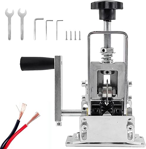 Spellacavi Elettrici per Cavo in Rame da 1 mm-21 mm, Pinza Spelafili Elettricista Alimentata a Manovella o Trapano, Spelacavi per Cablaggio, Riciclaggio e Smantellamento (lega di alluminio) - Honorern