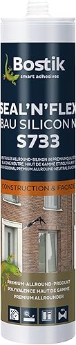 BOSTIK S733 Seal´n´Flex Costruzione silicone antracite – Silicone universale neutro, resistente alla muffa, elastico permanente, adatto per interni ed esterni, 300 ml - Honorern