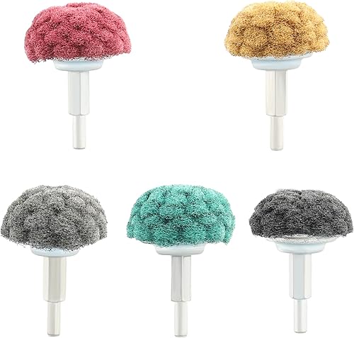 Set di 5 dischi abrasivi in tessuto non tessuto, spugne abrasive, per levigatura, lucidatura di metallo, legno, acciaio, acciaio inox- Diretto 50 mm - Honorern