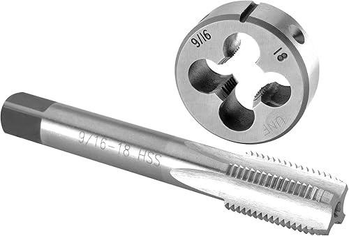 9/16 '-18 UNF Maschio e Die Set mano destra, 9/16 x 18 UNF Filettatura Macchina Tap e Round Die - Honorern