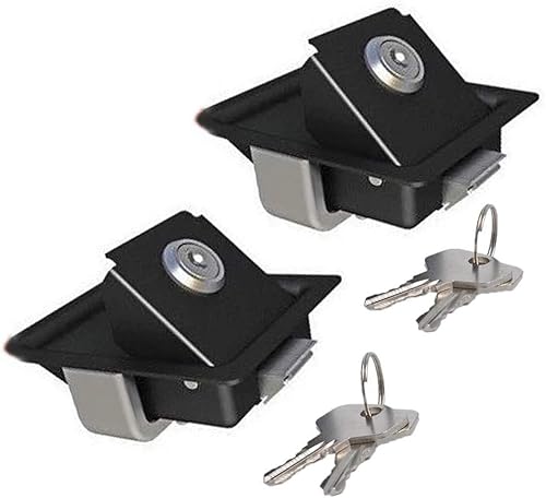 2 pezzi maniglia a incasso in acciaio inox con serratura universale per porta camper, maniglia interna con cassetta degli attrezzi e vano rimorchio, colore: argento - Honorern